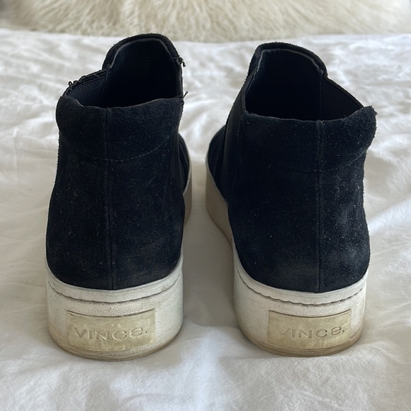 Vince platform high top black suede sneakers size 7 - Picture 4 of 6
